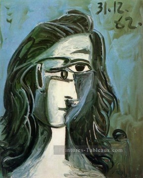 Tête de femme 1 1962 cubiste Peinture à l'huile